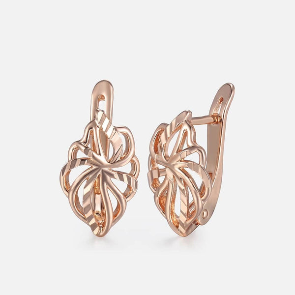 floral rose gold earrings