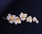 Load image into Gallery viewer, Luxury Brooch, Rose Gold and Yellow Zircon Crystals Leaf Brooch Gift, Vintage Elegant Brooch, Statement Brooch, Suit Brooch, Unique Brooch
