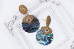 Load image into Gallery viewer, Abalone Shell Gold Earrings
