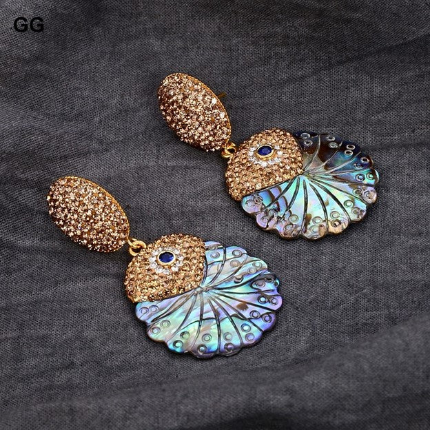 Abalone Shell Gold Earrings