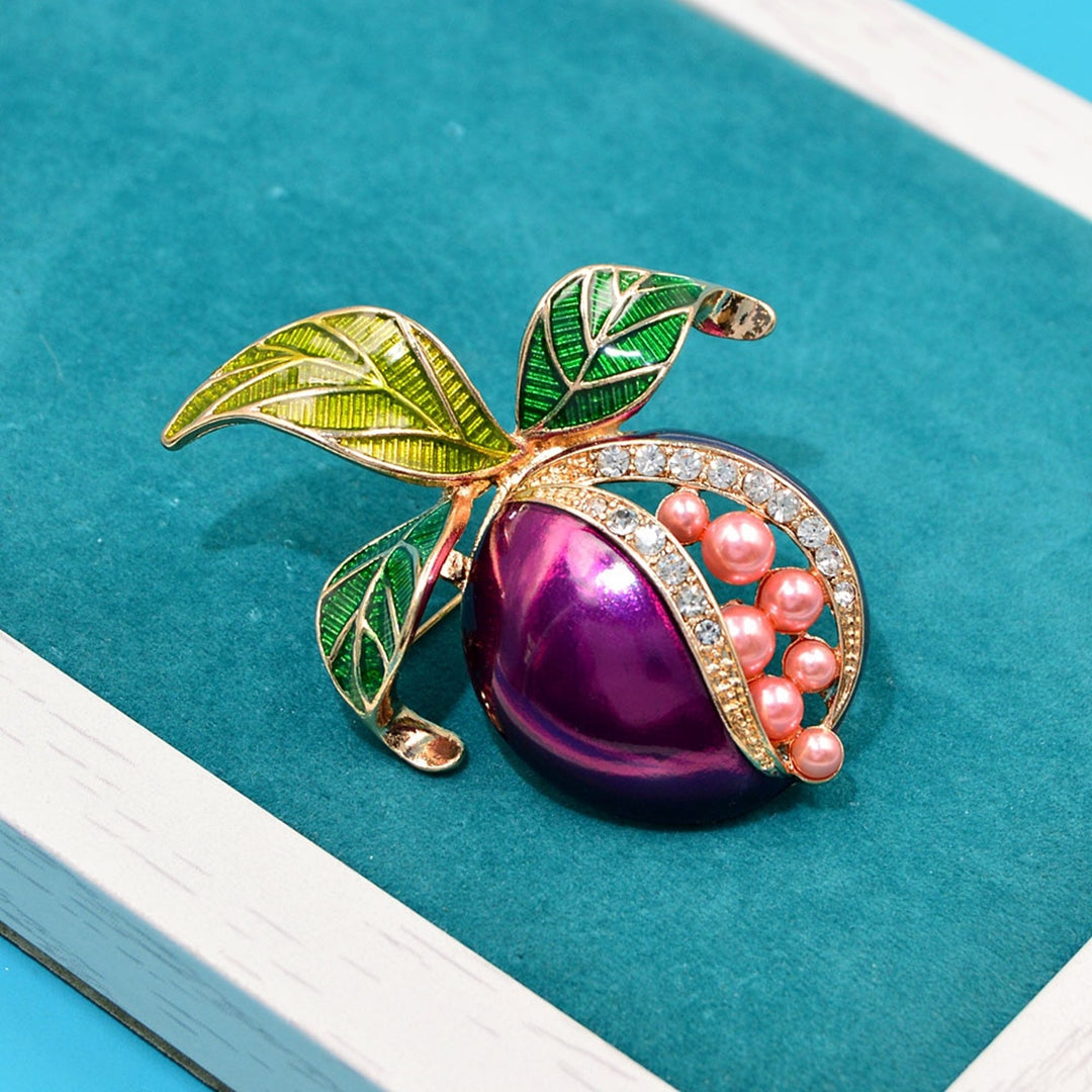 Enamel Pomegranate Fruit Brooch