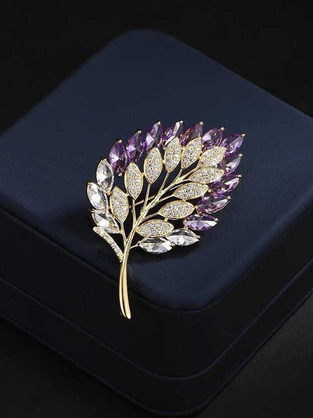 elegant leaf brooch