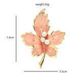 Load image into Gallery viewer, Luxury Maple Leaf Brooch, Elegant Brooch, Unique Gift, Enamel Contemporary Brooch, Unique Brooch, Statement Brooch, Vintage Suit Brooch
