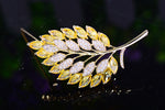 Load image into Gallery viewer, elegant crystal leaf brooch
