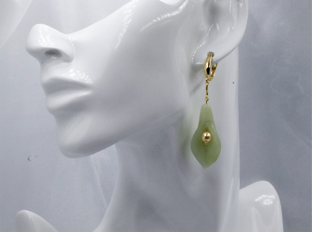 calla lily gold earrings