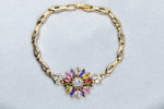 Load image into Gallery viewer, Daisy Bracelet, Simple Gold Bracelet, Romantic Bracelet, Colorful Crystals Sparkling Zircon Bracelet, Gift, Flower Jewelry, Rainbow Bracelet
