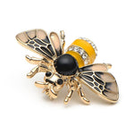 Load image into Gallery viewer, Enamel Honey Bee Pin, Beetle Brooch, Vintage Brooch, Unique Brooch, Crystal Elegant Brooch, Bumble Bee Brooch,Bee Jewelry,Modern Brooch Gift
