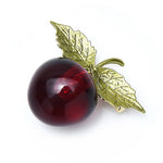 Load image into Gallery viewer, Enamel Red Cherry Brooch, Vintage Brooch, Elegant Brooch, Gift, Daily Jewelry, Modern Brooch, Unique Brooch Scarf Pin

