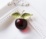 Load image into Gallery viewer, Enamel Red Cherry Brooch, Vintage Brooch, Elegant Brooch, Gift, Daily Jewelry, Modern Brooch, Unique Brooch Scarf Pin
