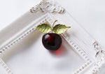 Load image into Gallery viewer, Enamel Red Cherry Brooch, Vintage Brooch, Elegant Brooch, Gift, Daily Jewelry, Modern Brooch, Unique Brooch Scarf Pin
