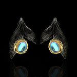 Load image into Gallery viewer, Black Whale Tail Earrings
