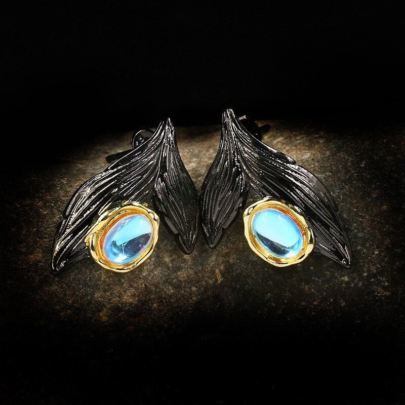 Black Whale Tail Earrings