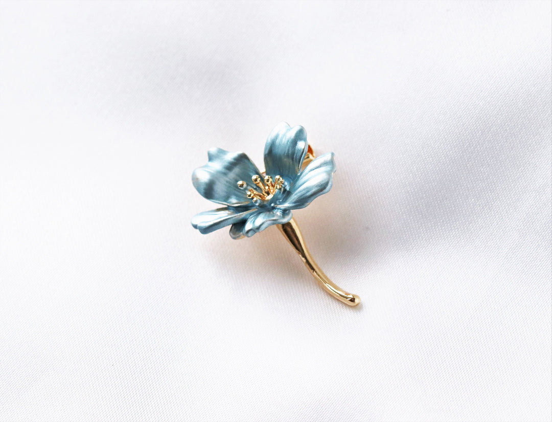 blue flower brooch