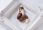 Load image into Gallery viewer, Enamel Fox Brooch, Crystals Vintage Brooch, Elegant Brooch, Gift, Daily Jewelry, Modern Brooch, Unique Brooch Scarf Pin, Crystal Brooch
