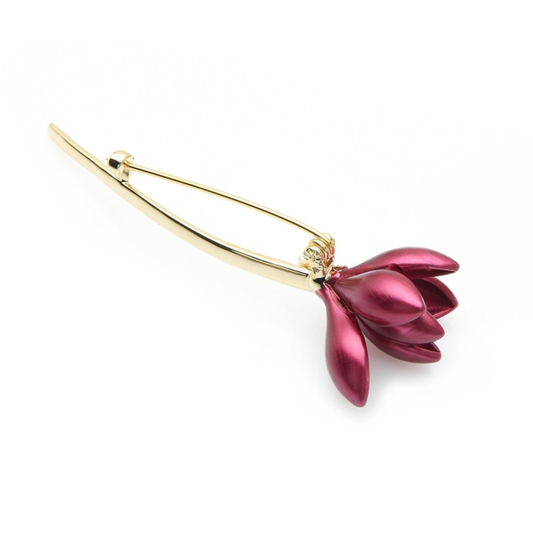 Enamel Pink Magnolia Flower Brooch