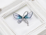 Load image into Gallery viewer, Blue Butterfly Summer Brooch, Elegant Brooch, Beetle Brooch, Statement Brooch, Dress Brooch, Vintage Unique Brooch Gift, Czech Glass Brooch
