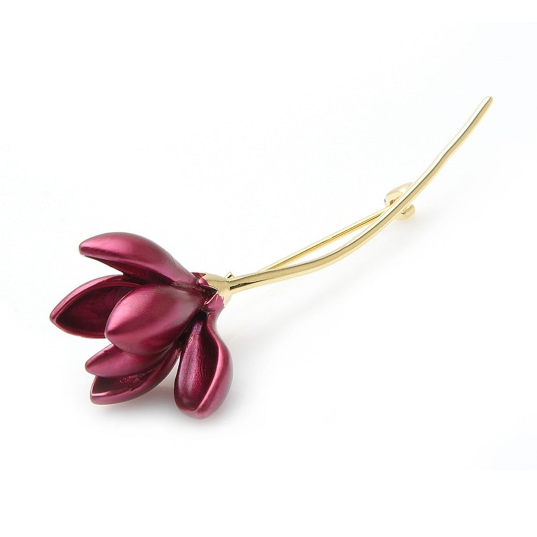 Enamel Pink Magnolia Flower Brooch