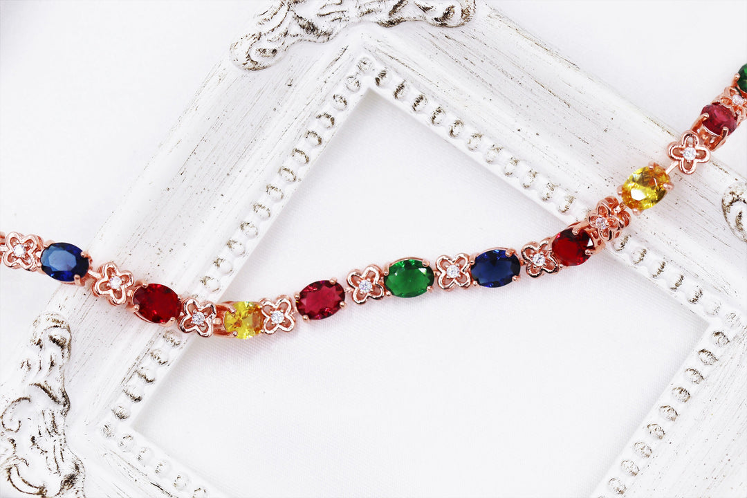 Zircon Crystals Bracelet, Tennis Bracelet, Simple Gold Bracelet, Romantic Bracelet, Unique Gift, Bridal Bracelet, Friendship Bracelet