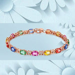 Load image into Gallery viewer, Zircon Crystals Bracelet, Tennis Bracelet, Simple Gold Bracelet, Romantic Bracelet, Unique Gift, Bridal Bracelet, Friendship Bracelet
