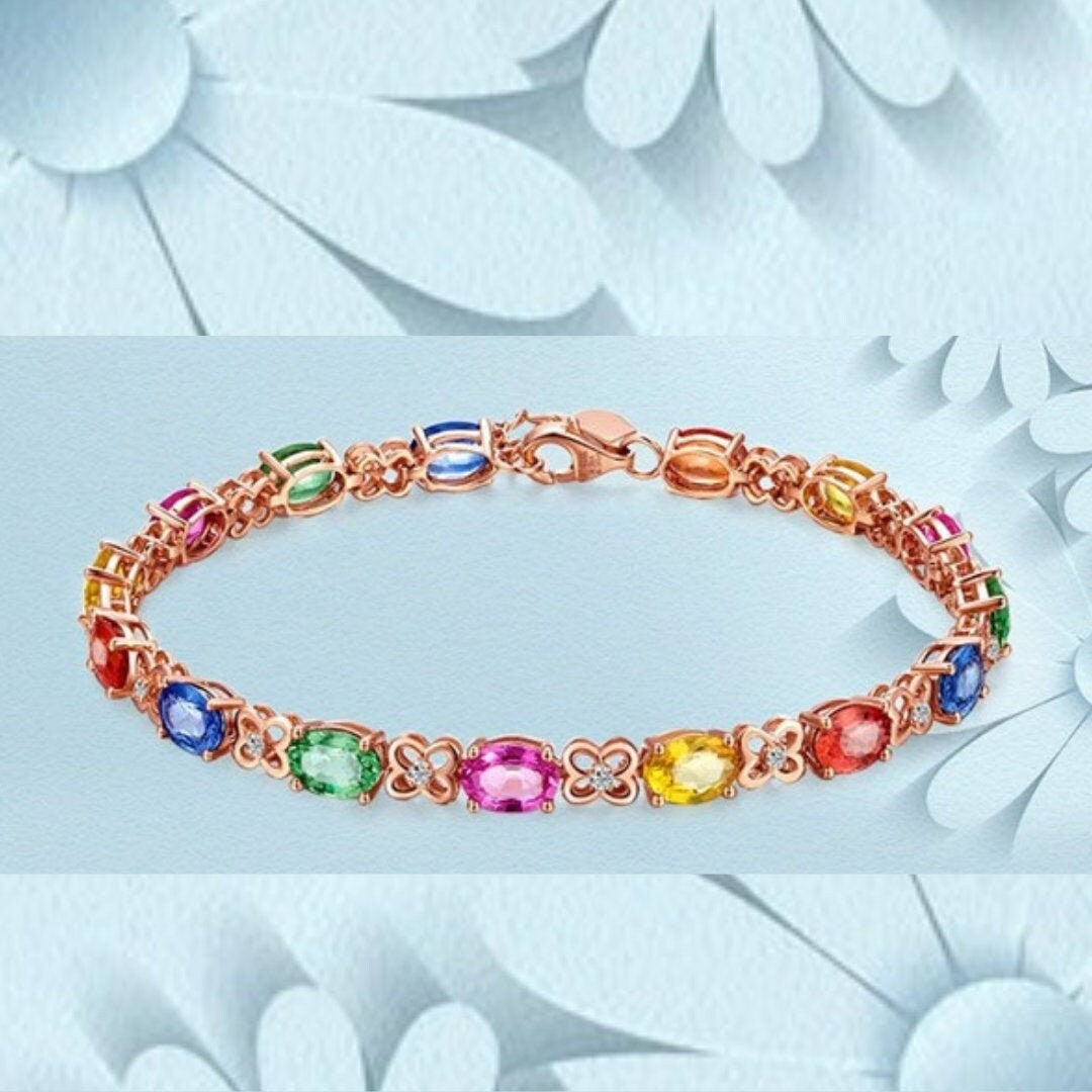 Zircon Crystals Bracelet, Tennis Bracelet, Simple Gold Bracelet, Romantic Bracelet, Unique Gift, Bridal Bracelet, Friendship Bracelet