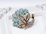 Load image into Gallery viewer, Green Peacock Brooch, Enamel Bird Brooch, Vintage Elegant Brooch, Unique Brooch, Statement Brooch Unique Gift, Suit Brooch, Modern Brooch
