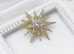 Load image into Gallery viewer, Gold Star Brooch, Gold Statement Brooch, Elegant Brooch, Suit Brooch, Unique Gift, Contemporary Brooch, Unique Brooch, Crystal Jewelry
