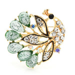 Load image into Gallery viewer, Green Peacock Brooch, Enamel Bird Brooch, Vintage Elegant Brooch, Unique Brooch, Statement Brooch Unique Gift, Suit Brooch, Modern Brooch

