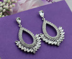 Load image into Gallery viewer, Rhinestone Statement Earrings, Luxury Earrings, Vintage Art Deco Bridal Earrings, Silver Earrings, Formal Earrings, Crystal Jewelry, Gift
