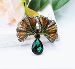 Load image into Gallery viewer, Elegant Brooch, Statement Brooch, Vintage Leaf Brooch, Large Crystal Brooch, Enamel Brooch, Unique Gift, Modern Brooch, Unique Brooch
