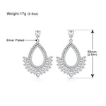 Load image into Gallery viewer, Rhinestone Statement Earrings, Luxury Earrings, Vintage Art Deco Bridal Earrings, Silver Earrings, Formal Earrings, Crystal Jewelry, Gift
