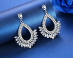 Load image into Gallery viewer, Rhinestone Statement Earrings, Luxury Earrings, Vintage Art Deco Bridal Earrings, Silver Earrings, Formal Earrings, Crystal Jewelry, Gift
