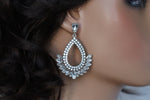 Load image into Gallery viewer, Rhinestone Statement Earrings, Luxury Earrings, Vintage Art Deco Bridal Earrings, Silver Earrings, Formal Earrings, Crystal Jewelry, Gift
