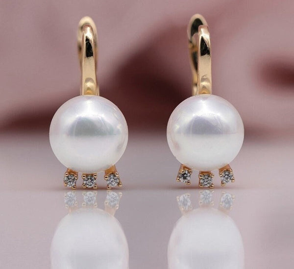 Simple Real Pearl Earrings