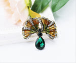 Load image into Gallery viewer, Elegant Brooch, Statement Brooch, Vintage Leaf Brooch, Large Crystal Brooch, Enamel Brooch, Unique Gift, Modern Brooch, Unique Brooch
