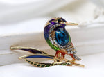 Load image into Gallery viewer, Vintage Bird Brooch, Elegant Brooch, Crystal Jewelry, Statement Brooch, Enamel Cute Brooch, Gift, Dress Brooch, Modern Brooch, Unique Brooch
