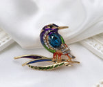 Load image into Gallery viewer, Vintage Bird Brooch, Elegant Brooch, Crystal Jewelry, Statement Brooch, Enamel Cute Brooch, Gift, Dress Brooch, Modern Brooch, Unique Brooch
