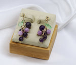 Load image into Gallery viewer, Large Amethyst Earrings, Luxury Earrings, Wirewrapped Jewelry, Purple Fruit Earrings, Classy Earrings, Formal Earrings Gift, Daily Jewelry
