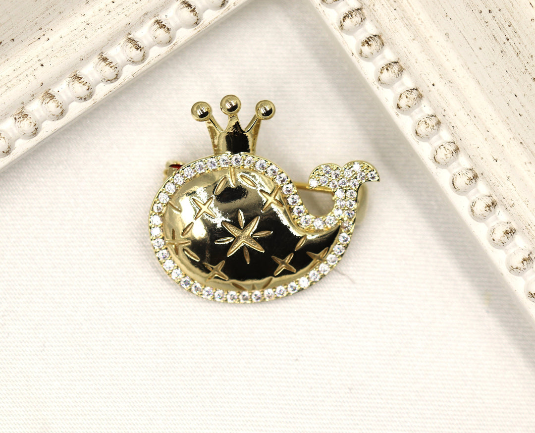Little Whale Brooch, Vintage Elegant Brooch, Luxury Brooch, Statement Brooch, Gift, Dress Brooch, Modern Brooch, Unique Brooch, Cute Brooch