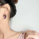 Load image into Gallery viewer, Large Amethyst Earrings, Luxury Earrings, Wirewrapped Jewelry, Purple Fruit Earrings, Classy Earrings, Formal Earrings Gift, Daily Jewelry
