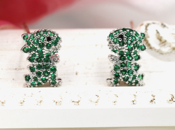 green dragon stud earrings