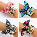 Load image into Gallery viewer, Custom Watch Strap Silk Scarf, Silk Wrap Bracelet, Colorful Wrist Scarf Band, Elegant Watch Gift for Her, Fabric Band Wrist Watch Bracelet
