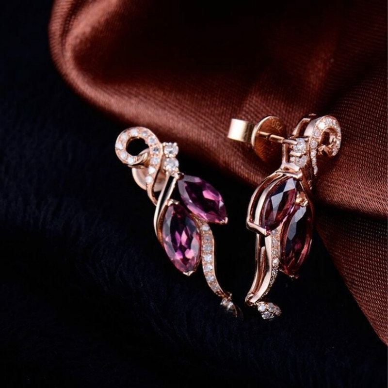 Pink Flamingo Earrings, Luxury Earrings, Rose Gold Filled Earrings, Classy Earrings, 24k Gold Earrings-Unique Earrings-Formal Earrings, Gift