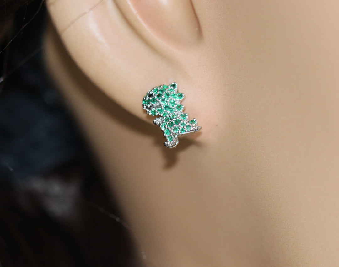 green dragon stud earrings