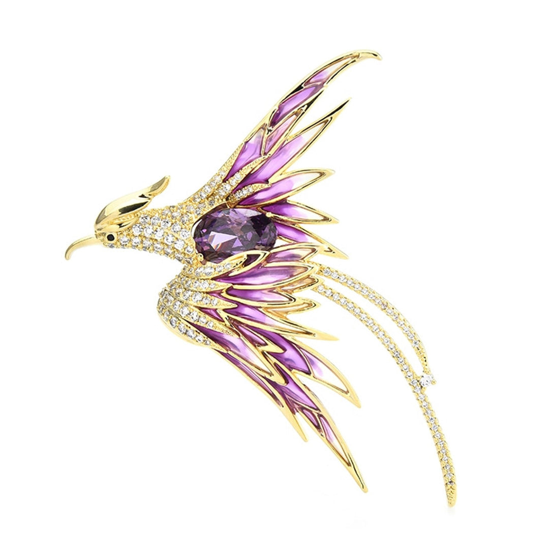 purple bird brooch