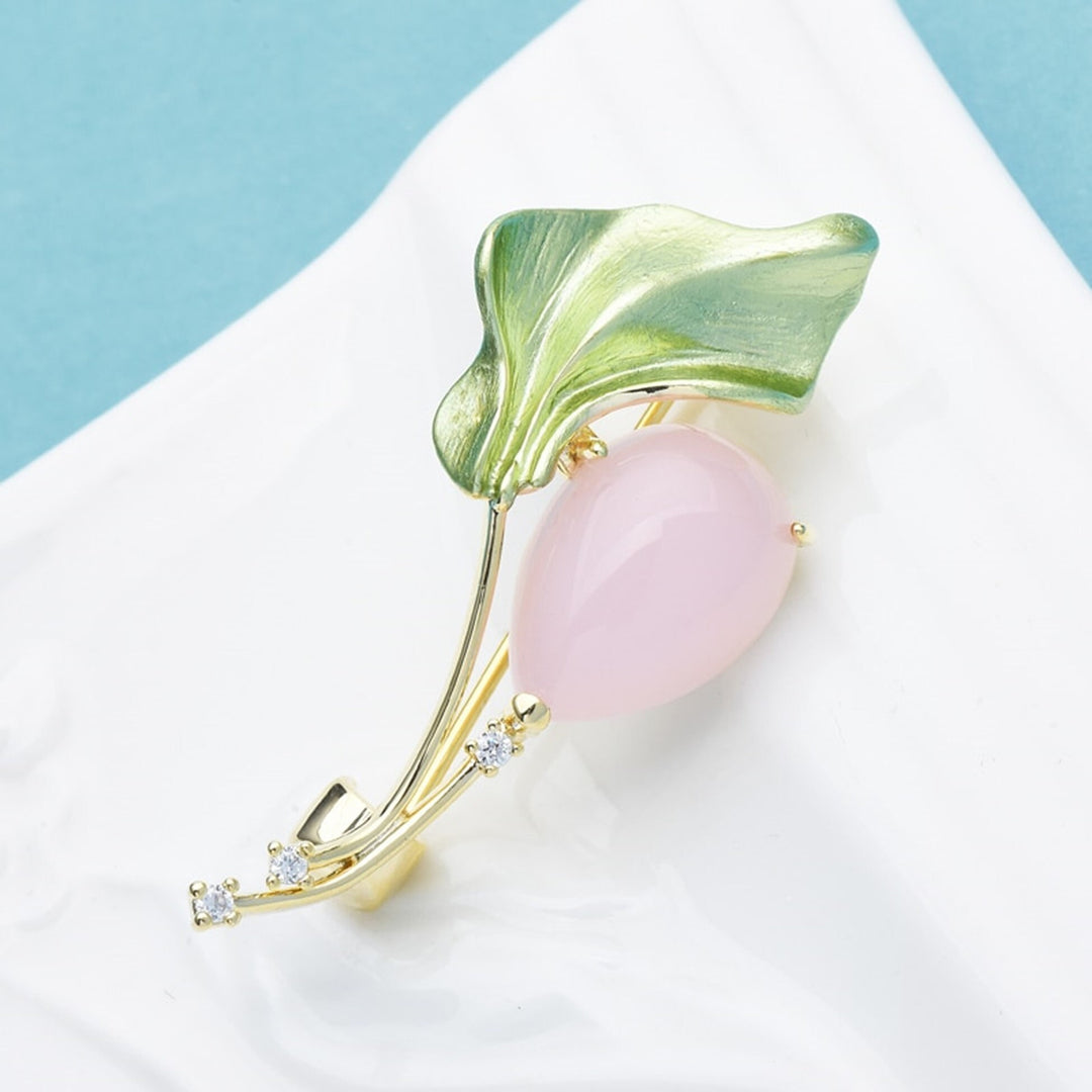 Opal Pink Tulip Brooch