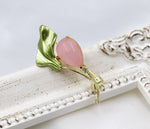 Load image into Gallery viewer, Opal Pink Tulip Brooch
