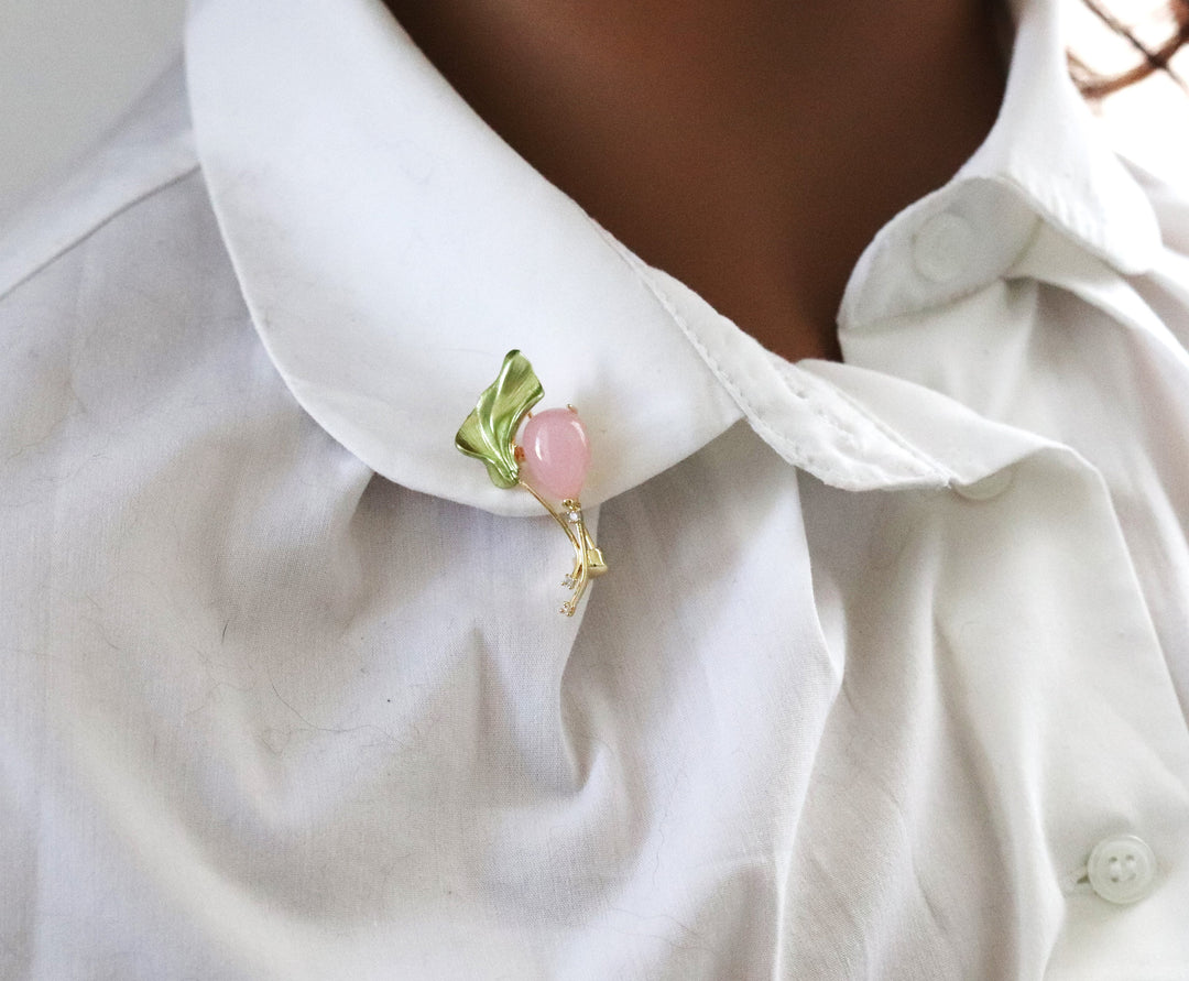 enamel flower brooch