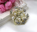 Load image into Gallery viewer, White Tree of Life Brooch, Luxury Brooch, Elegant Brooch, Suit Brooch, Unique Gift, Contemporary Brooch, Unique Brooch, Crystal Jewelry
