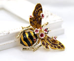 Load image into Gallery viewer, Beetle Brooch, Enamel Bee Brooch, Elegant Brooch, Statement Brooch, Luxury Brooch, Honey Bee Jewelry, Dress Brooch, Unique Brooch Gift

