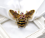 Load image into Gallery viewer, Beetle Brooch, Enamel Bee Brooch, Elegant Brooch, Statement Brooch, Luxury Brooch, Honey Bee Jewelry, Dress Brooch, Unique Brooch Gift
